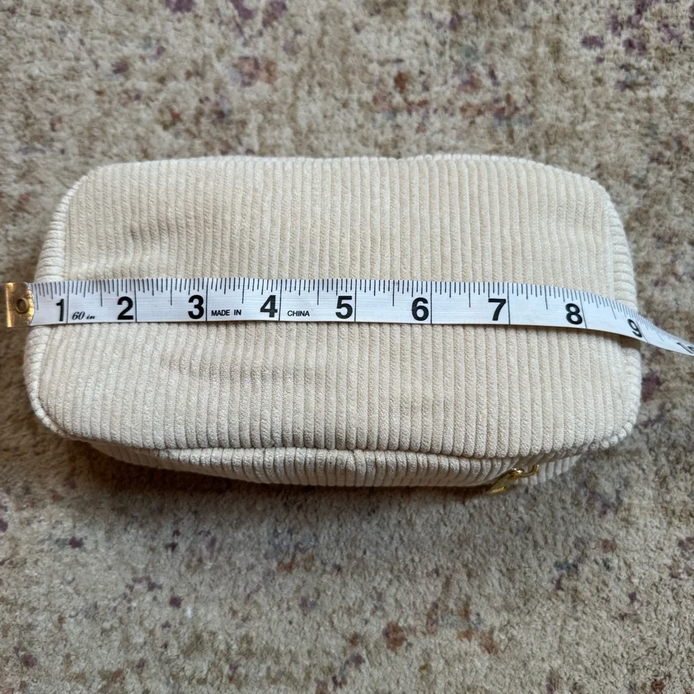 Tan Corduroy Cosmetic Bag